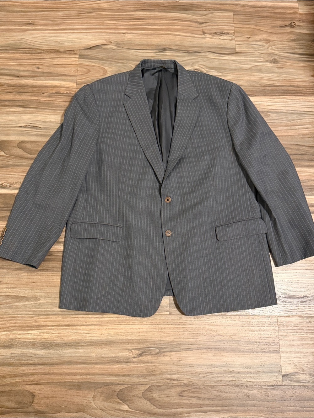 Brooks Brothers 346 Blazer Mens 50R Grey Pinstripe Wool Stretch Sport Coat